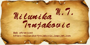 Milunika Trnjaković vizit kartica